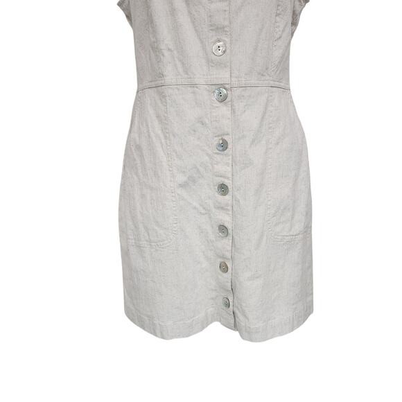 & Other Stories Square Neck Button Down Mini Dress Sleeveless Cream Size 10 - Picture 4 of 10